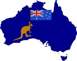 Background map and kanggoro flag day australia. vector