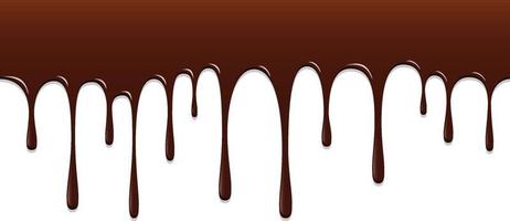 Chocolate dripping, Chocolate background vector illustration