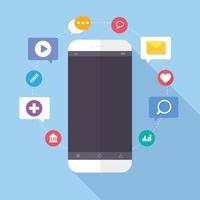 Smart Phones  and  Application Flat Design vector EPS 10