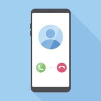 Incoming Call on Smartphone, Vector Design illustration