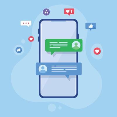 Social Media Marketing Mobile Phone concept ,vector design