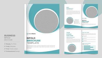 Bifold Brochure Design Template For Your Company, Corporate, Business, Advertising, Marketing, Agency, And Internet Business. vector