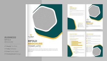 Bifold Brochure Design Template For Your Company, Corporate, Business, Advertising, Marketing, Agency, And Internet Business. vector