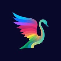 logotipo del arco iris del cisne vector