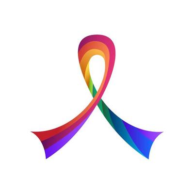 Ribbon colors of the rainbow Logo