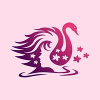 Swan color gradation Logo vector