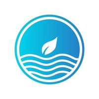 logotipo de agua y hojas vector