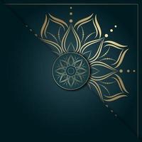 mandala design with gold and green vintage color, flower mandala background vector