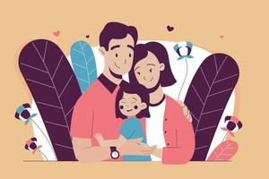 Family Love Flat Illustration vector