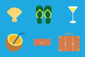 set of summer icons. summer elements collection vector