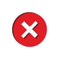 3d red cross button icon design vector