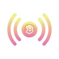 live bitcoin logo gradient design template icon vector