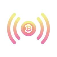 live bitcoin logo gradient design template icon vector