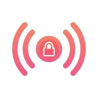 live lock logo gradient design template icon vector