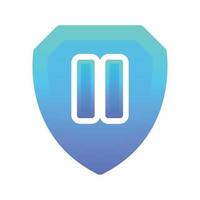 pause shield logo gradient design template icon vector