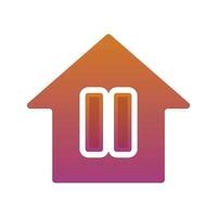 pause home logo gradient design template icon vector