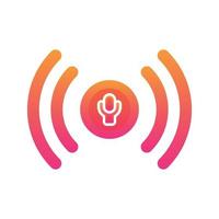 live mic logo gradient design template icon vector