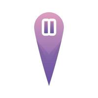 pause location logo gradient design template icon vector