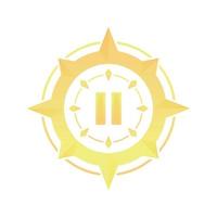 pause compass logo gradient design template icon vector