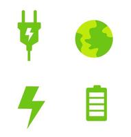 eco-friendly energy icon set design vector