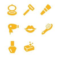 beauty icon set design vector