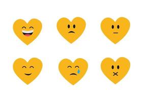 design set of icons or symbols in the form of love with expressions vector