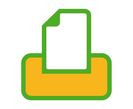 diseño vectorial, forma de icono o símbolo de una impresora de papel vector