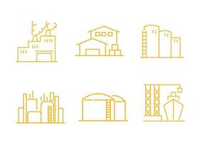 industrial building shape icon set design vector