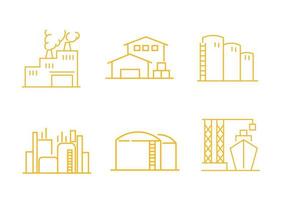 industrial building shape icon set design vector