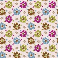 Abstract floral vector pattern four color textile design