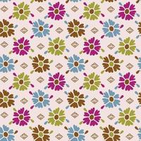 Abstract floral vector pattern four color textile design