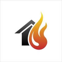 House in fire icon. Burning House icon. Disaster symbol. House in fire vector illustration.