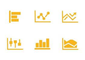icon chart set design vector