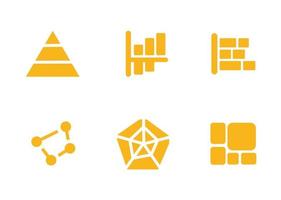 graphic or chart icon set design vector