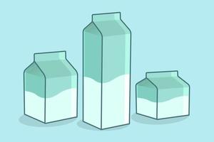 conjunto de vector de caja de leche