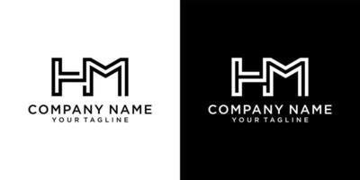 HM or MH initial letter logo design concept. vector