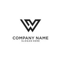 W or WW letter logo design vector. vector