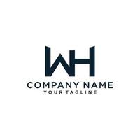 WH or HW initial letter logo design vector. vector