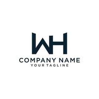 wh o hw vector de diseño de logotipo de letra inicial.