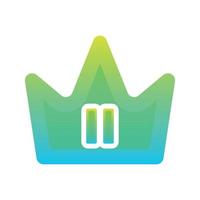 pause crown logo gradient design template icon vector