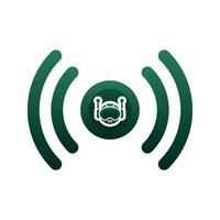 live robot logo gradient design template icon vector