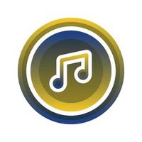 music coin logo gradient design template icon vector