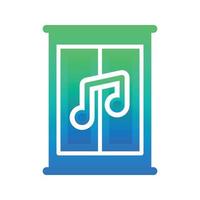 music furniture logo gradient design template icon vector