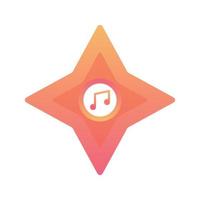 icono de plantilla de diseño de degradado de logotipo de shuriken de música vector
