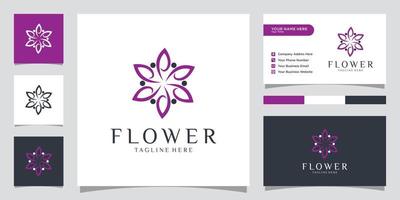 Flower logo vector design template.