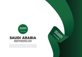 Saudi arabia independence day background with arab flag. vector