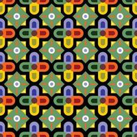 Seamless pattern of geometric middle east ornament on colorful style. vector