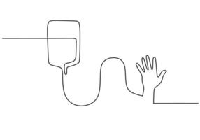 One continuous single line of hand and infuse on white background. vector