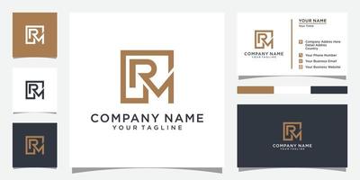 RM or MR initial letter logo design vector