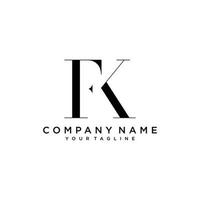 FK or KF letter logo design vector. vector